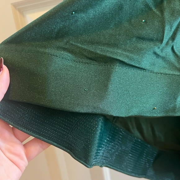 Hellymoon Dark Green Mermaid Spaghetti Strap Long Prom Dress w/ Appliqués Size 2 - Picture 9 of 16